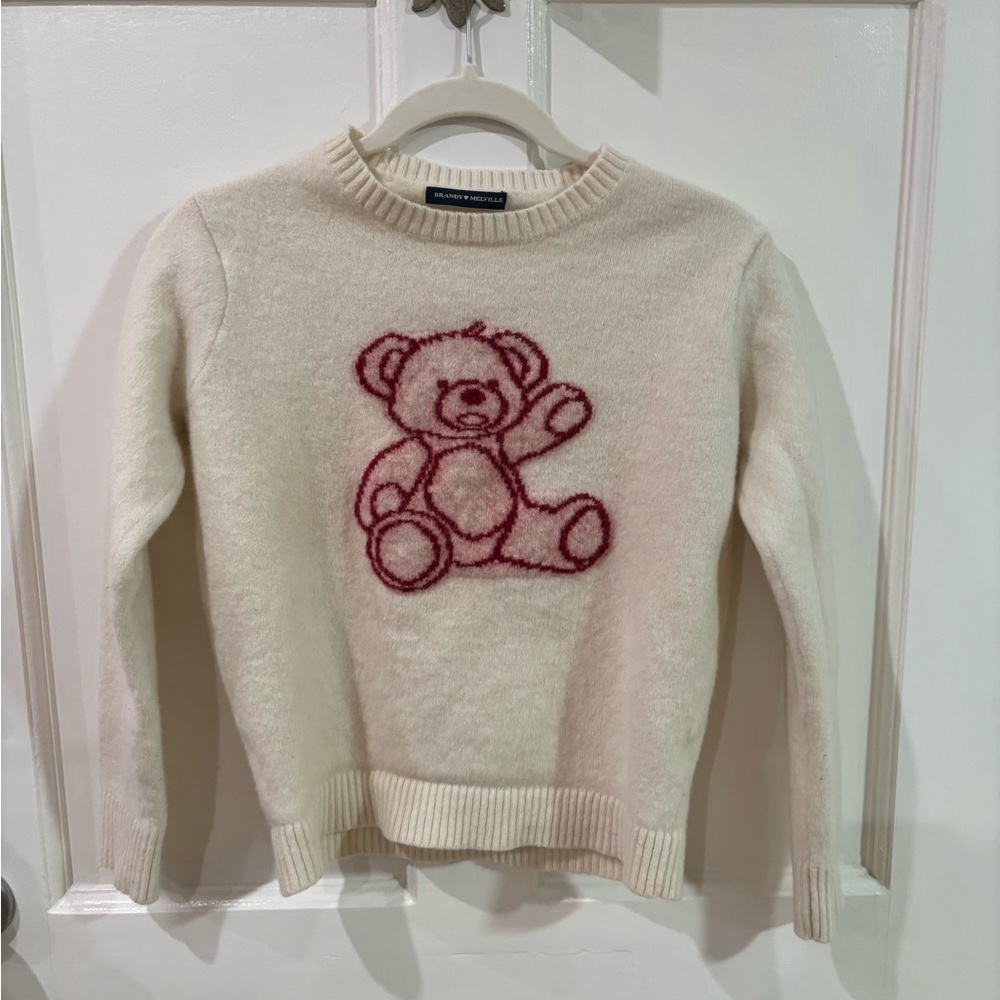 2 for $25 🦋Brandy Melville Cream Knit with Red Bear